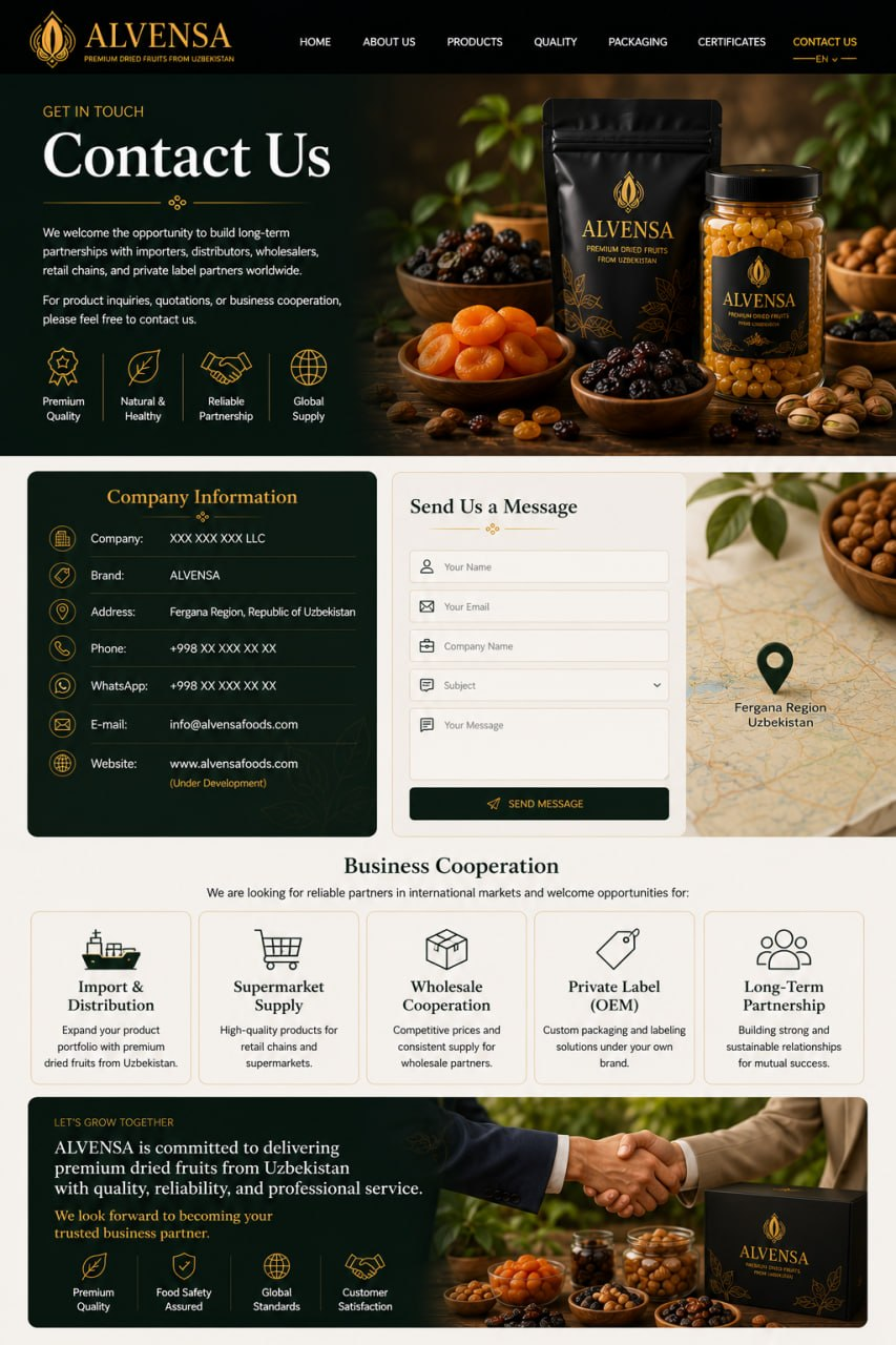 ALVENSA contact, company information and business cooperation page